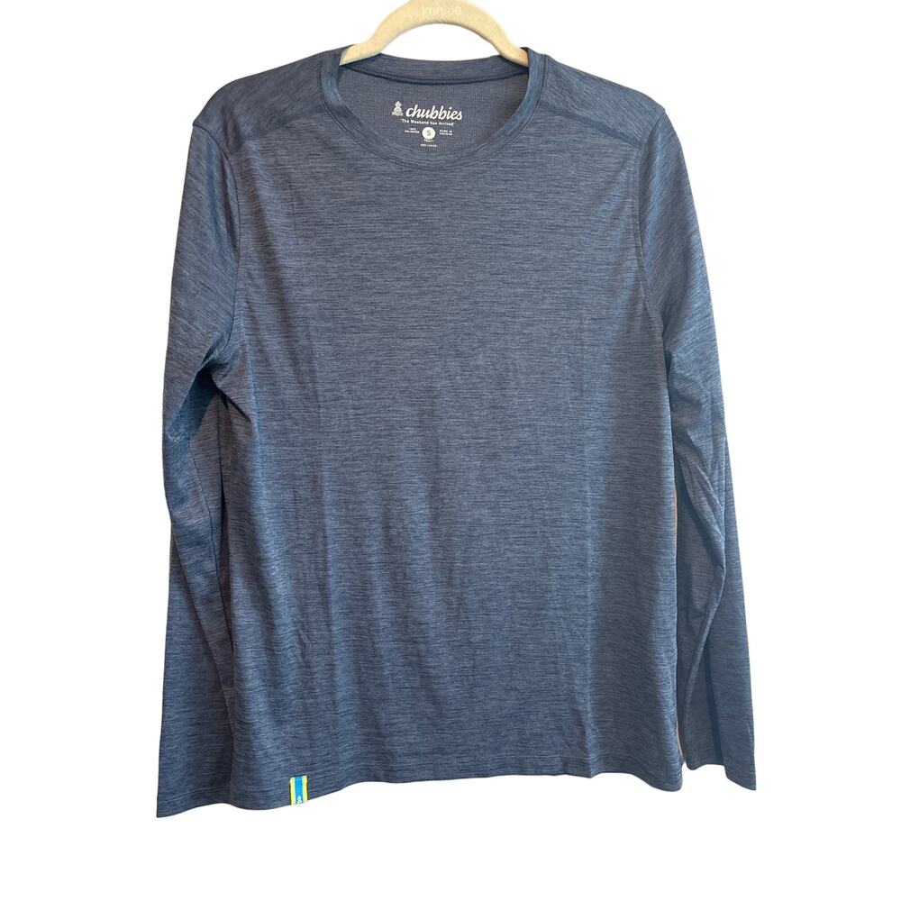 NWOT Chubbies Long Sleeve Activewear Shirt Blue Size Small